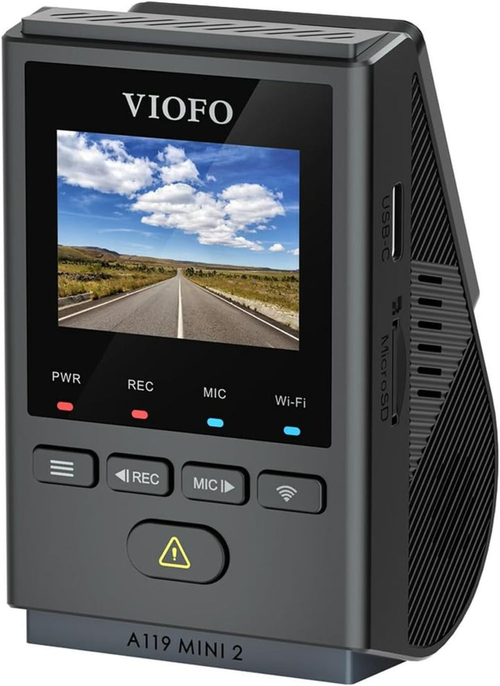 VIOFO Dashcam A119 Mini 2, Front 2,7K 5GHz Wi-Fi, 2K 60fps/HDR 30fps Sprachsteuerung, STARVIS 2 Verb