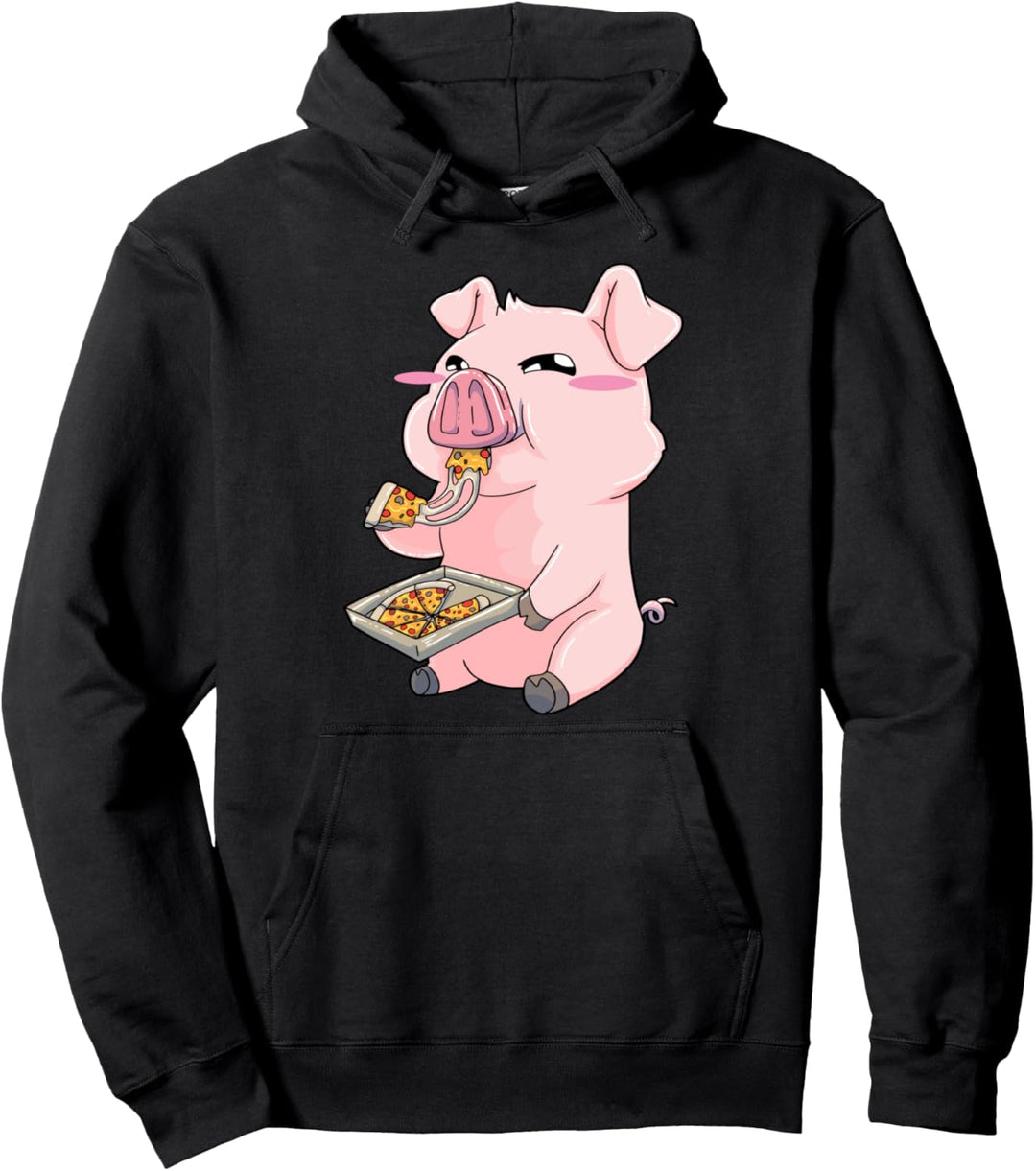 Schwein Pizza Kawaii Pullover Hoodie