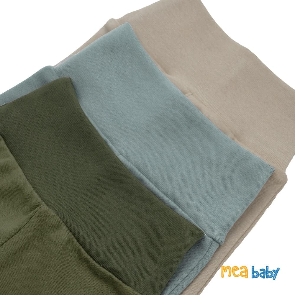MEA BABY 5er Pack Baby Hosen Unisex für Jungen &amp; Mädchen | Pumphose aus 100% Baumwolle mit breitem B