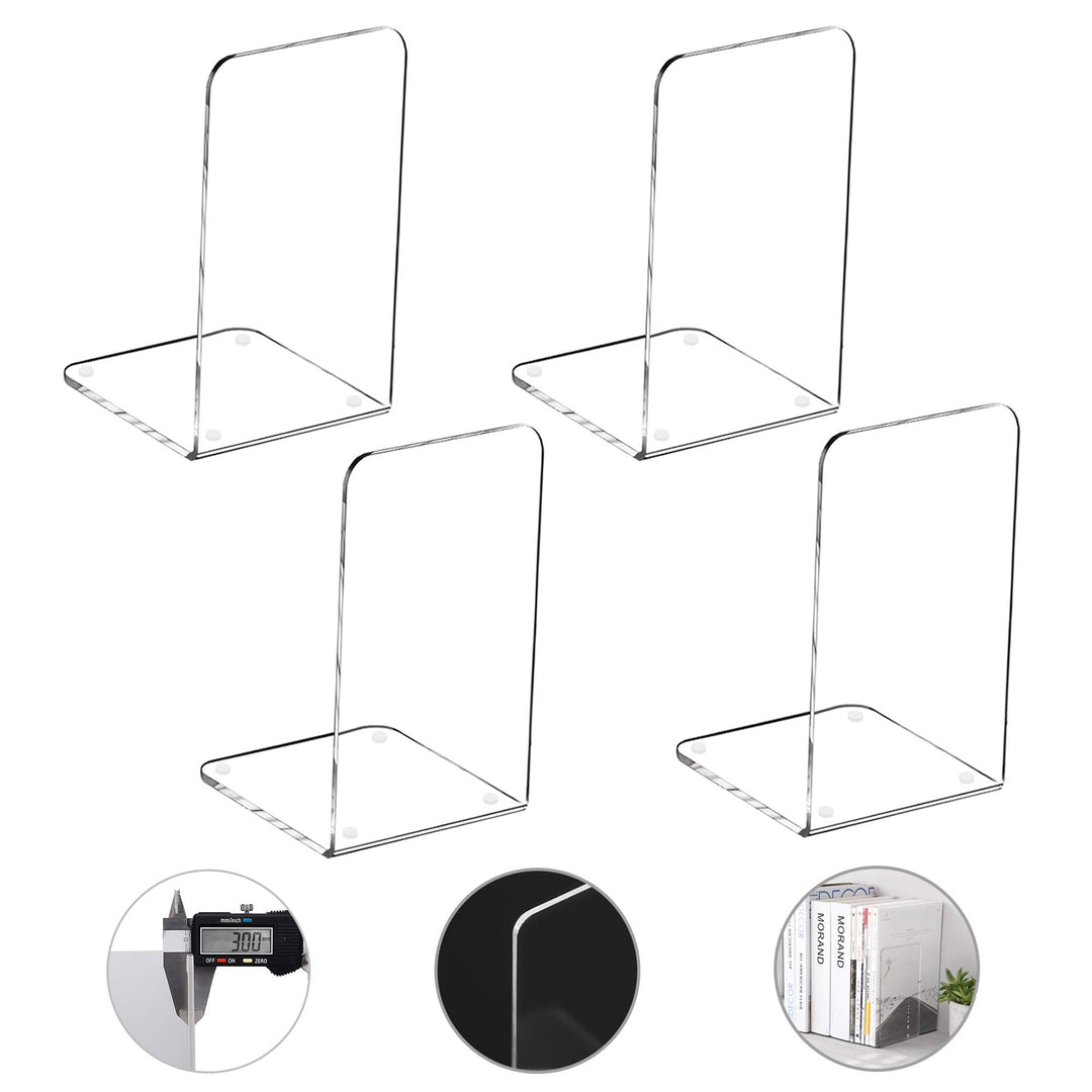 Buchstütze, MerryNine Acryl Transparente Buchstützen mit Rutschfester Auflage für Bücherregal Büro S