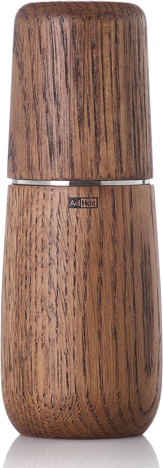AdHoc MP713 Pfeffer- | Salzmühle Yono, CeraCut® Keramik Mahlwerk, Naturholz Eiche geölt, dunkel|Edel