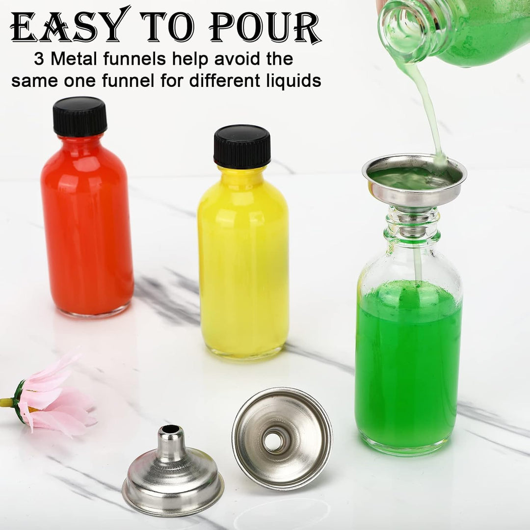 Mini Glasflaschen mit Deckel, Shot Flaschen zum Befüllen 60ml, Kleine Glasflaschen, Kleine Schnapsfl