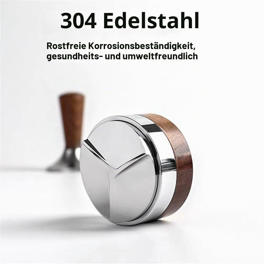 58,5 mm Kaffeestampfer, Kaffeeverteiler-Werkzeug, Walnuss-Abdeckung, Espresso-Leveler, Passend für S