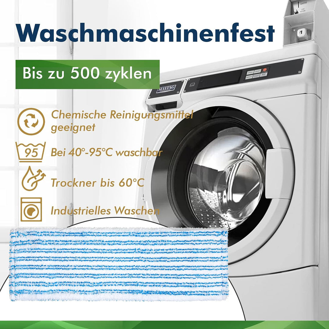 Okaei 10 Stück Wischmopp Bezug (40 cm) - Premium Bodenwischer-Wischbezug aus 100% Microfaser - Bezug