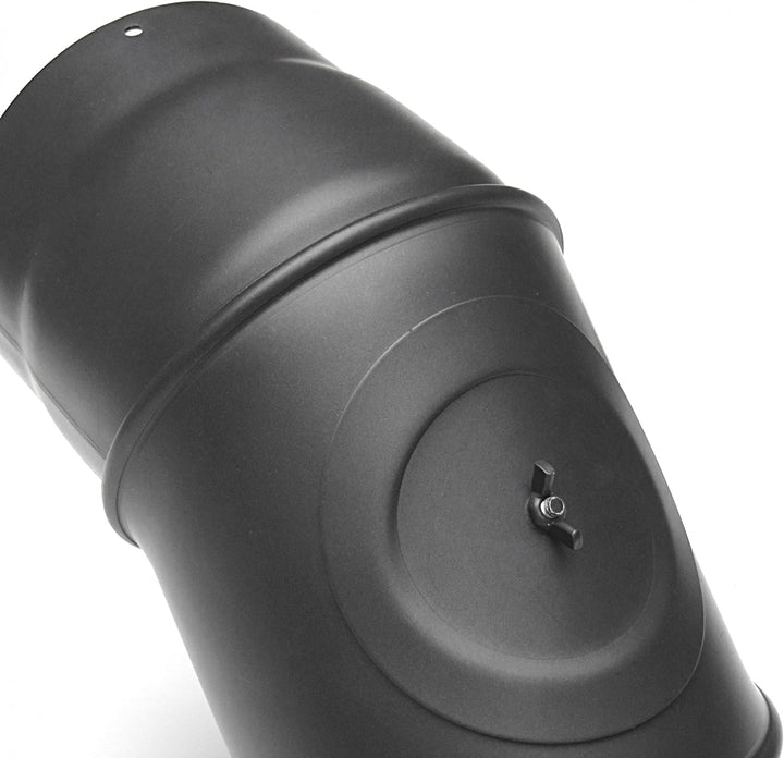 raik Rauchrohrbogen/Ofenrohrbogen 3-teilig drehbar 0-90° 130 mm Durchmesser mit Reinigungsöffnung St