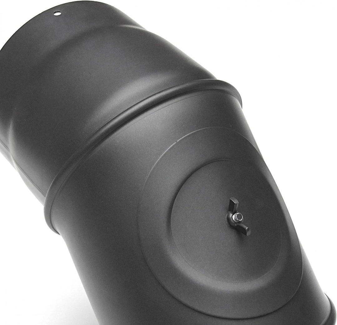 raik Rauchrohrbogen/Ofenrohrbogen 3-teilig drehbar 0-90° 120 mm Durchmesser mit Reinigungsöffnung St