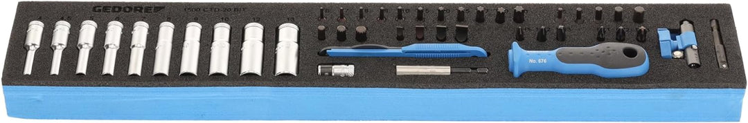 GEDORE Steckschlüssel-Sortiment 1/4 Zoll in Check-Tool-Modul, 1 Stück, 1500 CTD-20 BIT