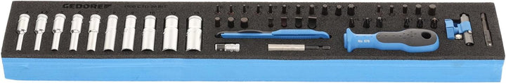 GEDORE Steckschlüssel-Sortiment 1/4 Zoll in Check-Tool-Modul, 1 Stück, 1500 CTD-20 BIT