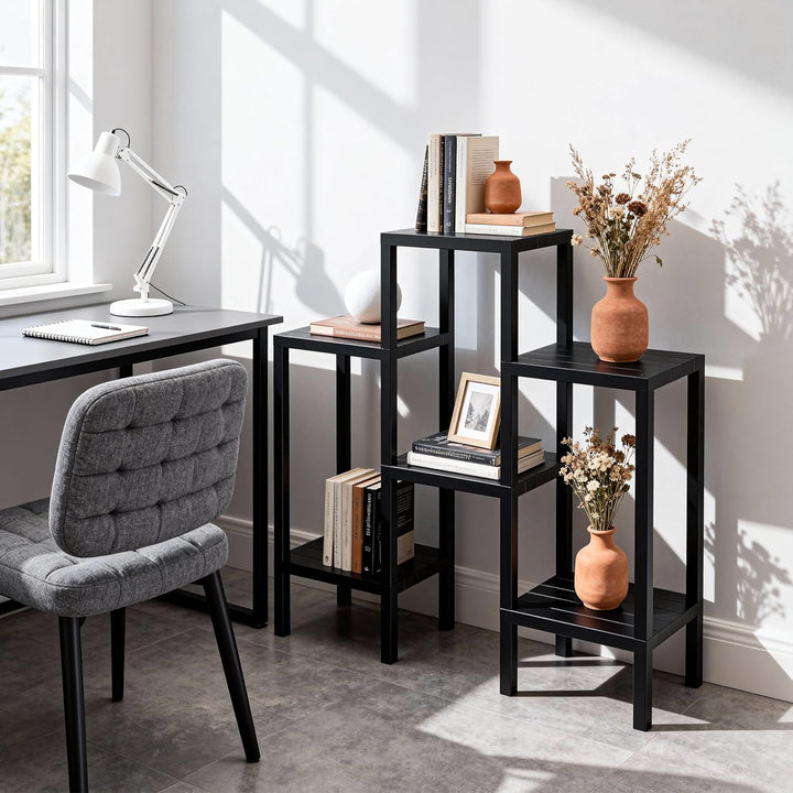 Ribelli 6-Etagen Blumenständer, Pflanzenständer, DIY Standregal, Mehrstöckig Blumenregal, Stapelbar