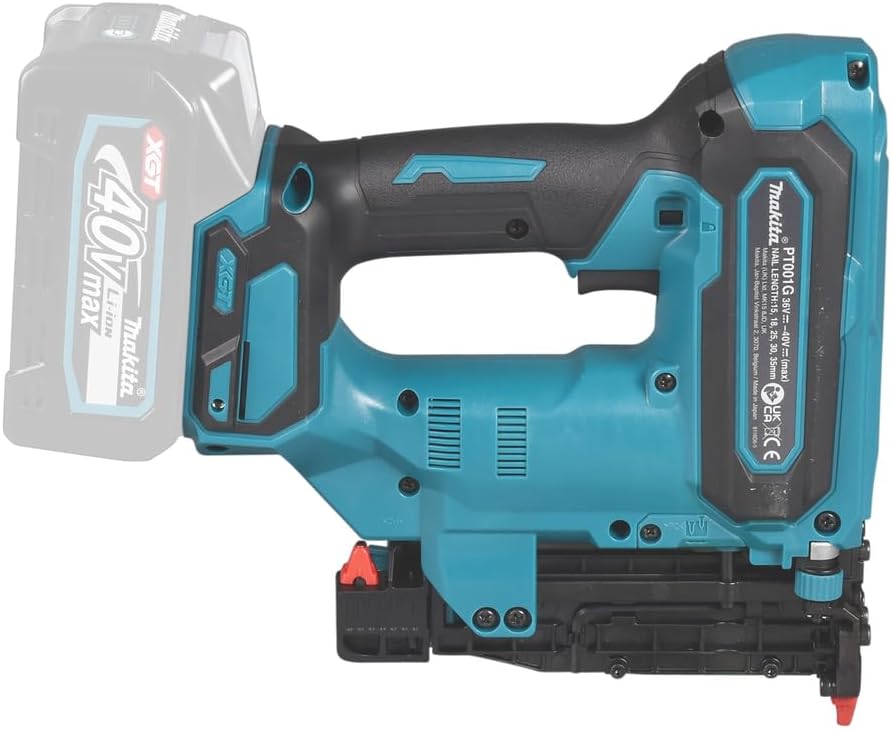 Makita PT001GZ Akku-Stiftnagler 40V max. (ohne Akku, ohne Ladegerät), Petrol/Schwarz