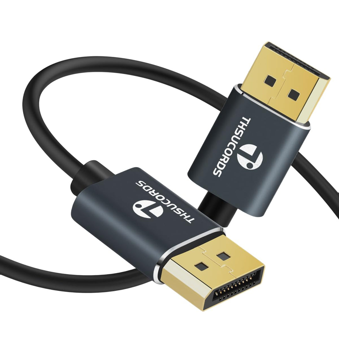 DisplayPort Kabel 5M, Zertifiziert Ultradünnes 8K 4K DP 1.4, Flexibel Dünn, Kompatibel Mit 8K@60Hz,