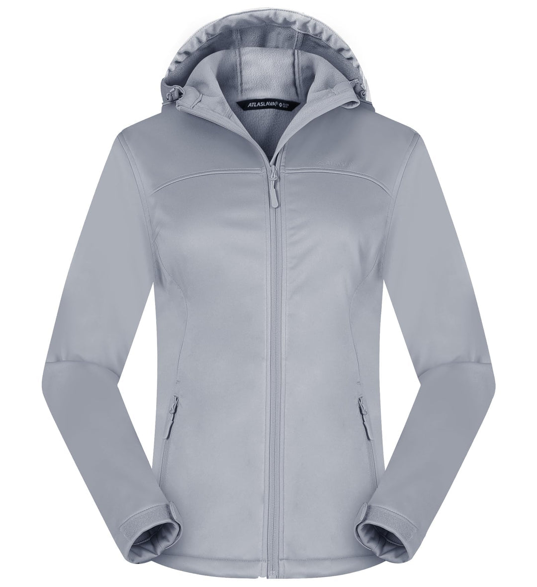 ATLASLAVA Damen Softshelljacke Wasserdichte Atmungsaktive Leichte Fleece Kapuze Übergangsjacke Laufe