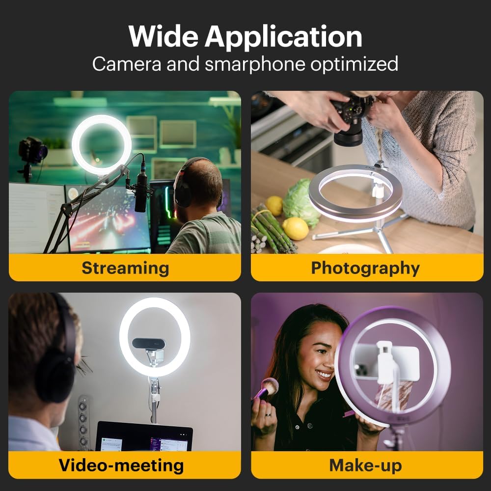 Kodak LED Ringlicht mit Stativ für Smartphones & kleine DSLR- und Actioncams (25cm Durchmesser; Vers
