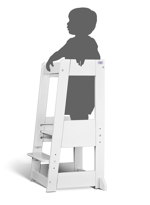 tiSsi ® Lernturm Montessori Entdeckertum mitwachsend Buche, Weiss