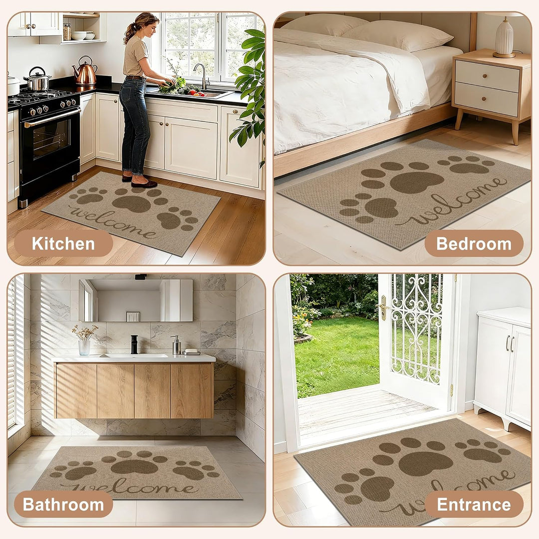 Capslpad Fussmatte aussen und Innen 60 x 90 cm, Waschbar rutschfeste Schmutzfangmatte, Absorbierend