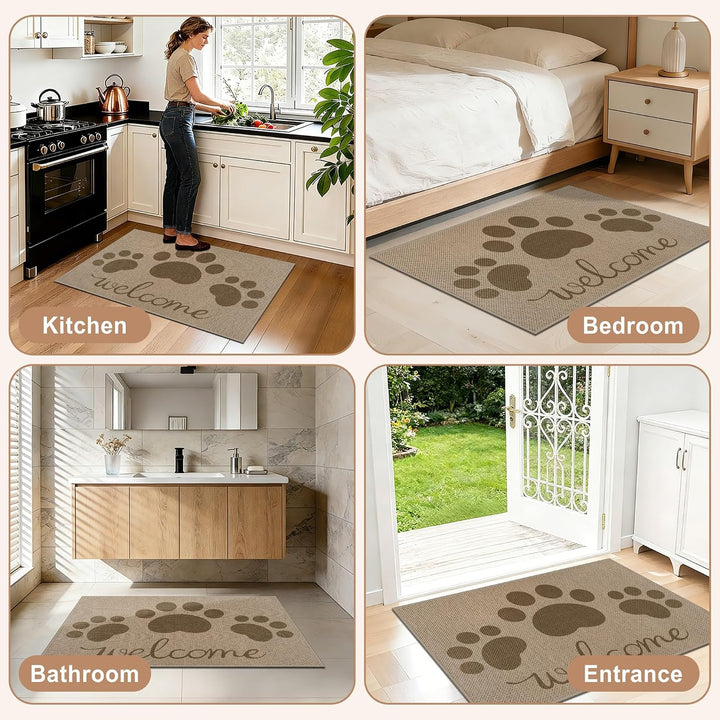 Capslpad Fussmatte aussen und Innen 60 x 90 cm, Waschbar rutschfeste Schmutzfangmatte, Absorbierend