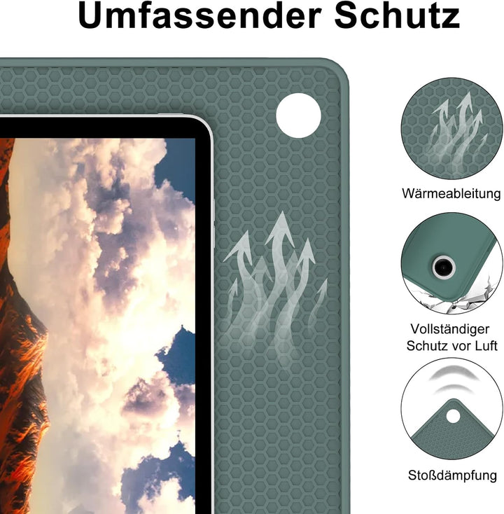Hülle mit Tastatur für Samsung Galaxy Tab A9 8.7'' 2023, 7 Farben Beleuchtung, QWERTZ Deutsches, Mag