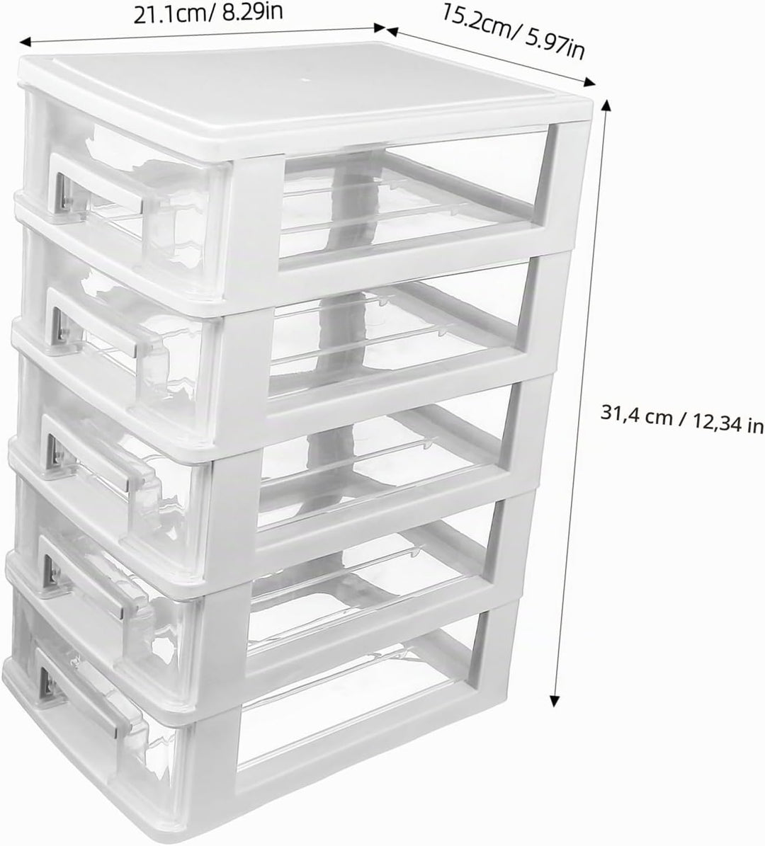 Toyvian Schubladenschrank 5-Schicht Schubladenbox Tragbarer Aufbewahrungskoffer Für Schreibtisch Org