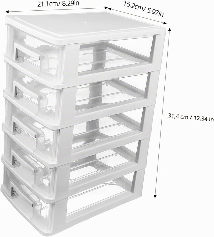 Toyvian Schubladenschrank 5-Schicht Schubladenbox Tragbarer Aufbewahrungskoffer Für Schreibtisch Org