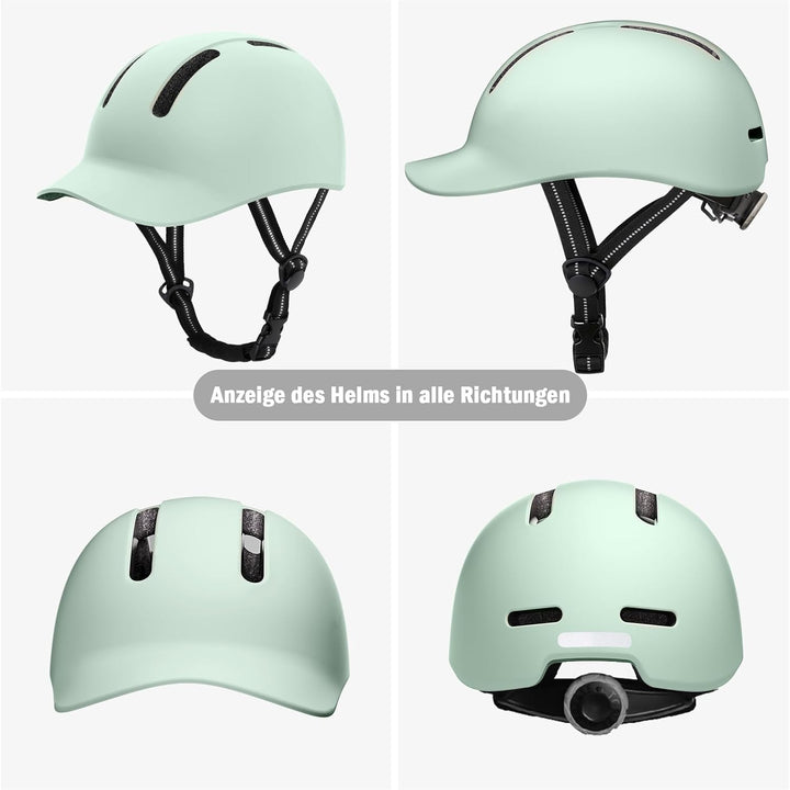 Shinmax Fahrradhelm für Damen und Herren, Einstellbarer Helm mit Visier & Sonnenschutz, Leicht & Bel