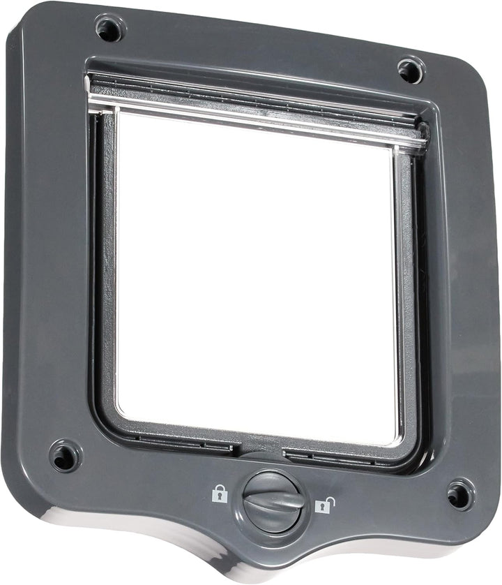 TRIXIE 44202 2~Wege Freilauftür, 20 × 22 cm, grau, 390 g Dunkelgrau 390 g (1er Pack), Dunkelgrau 390