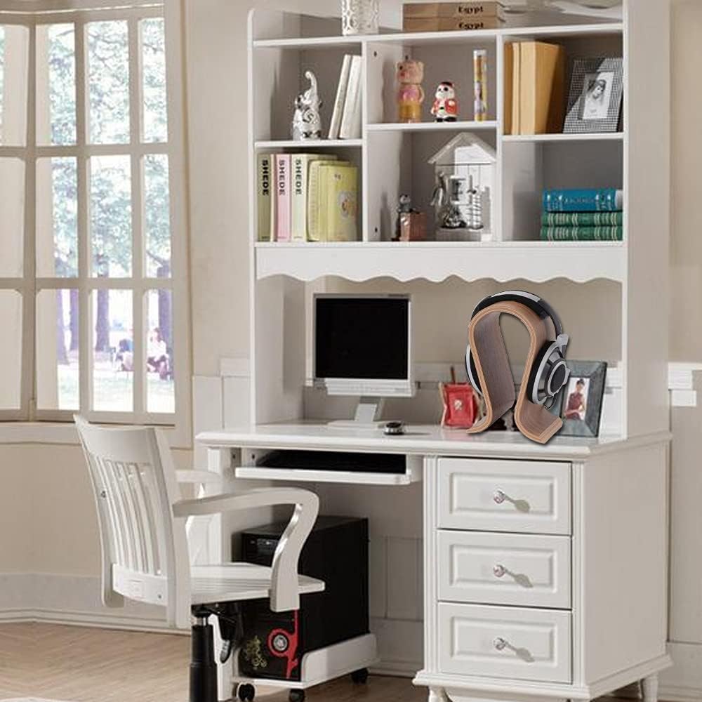 Kopfhörerhalter Holz, Kopfhörer Ständer, Kopfhörer Halter, U Form, Walnussholz, Universal, Umweltfre