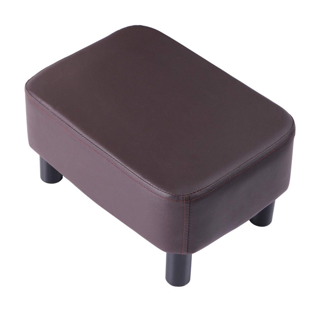 YMYNY Rechteckiger Fusshocker Sitzbank, 42 x 29 x 23 cm, Gepolsterter Hocker aus PU-Leder, mit Holzb
