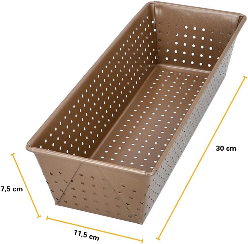 Birkmann, Laib & Seele, perforierte Brotbackform, 30 cm, Backform für kleine Brote, aus bronzefarben