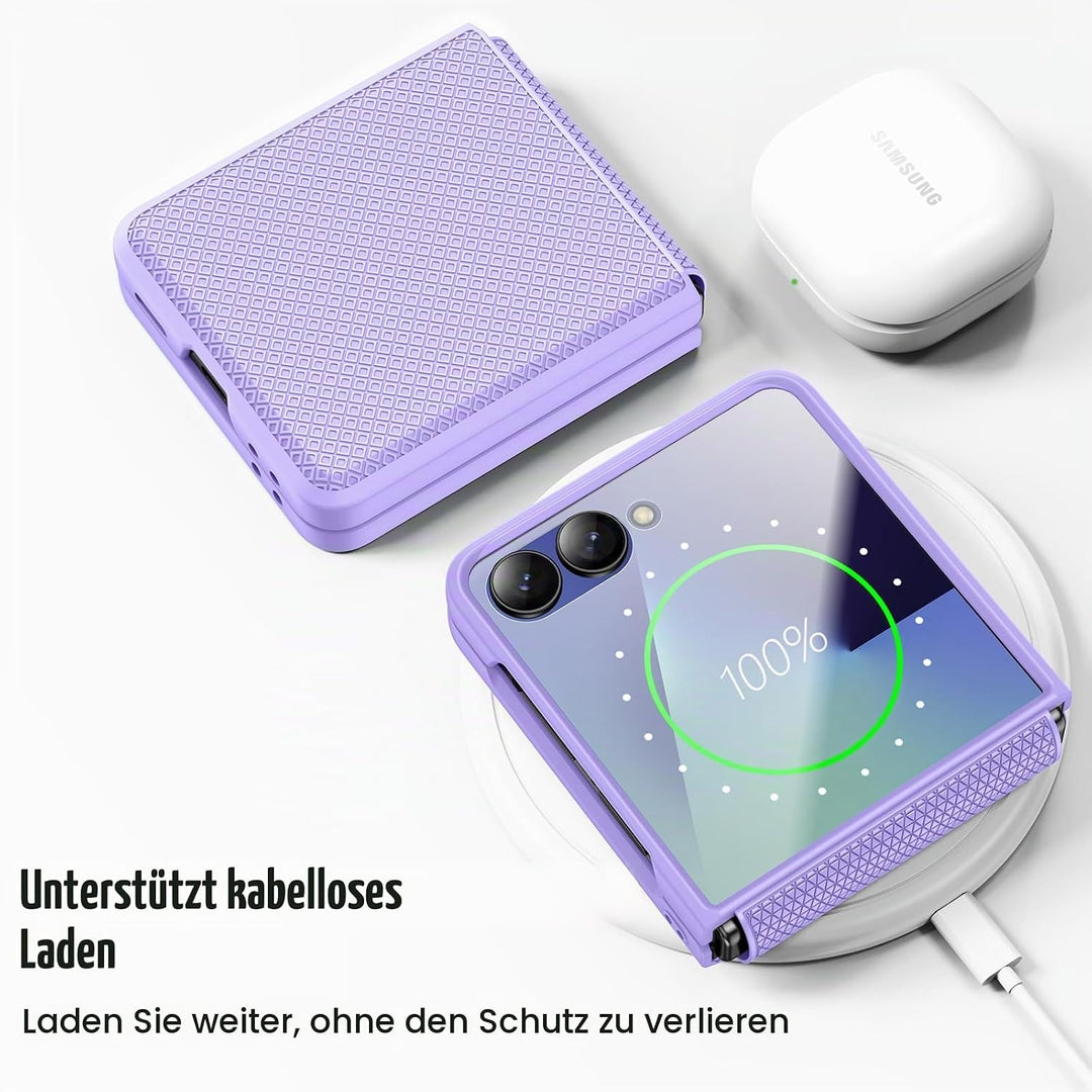 Doeshine für Samsung Galaxy Z Flip 7 Hülle [Not für Flip 7FE] mit Scharnierschutz &amp; Displayschutzfol
