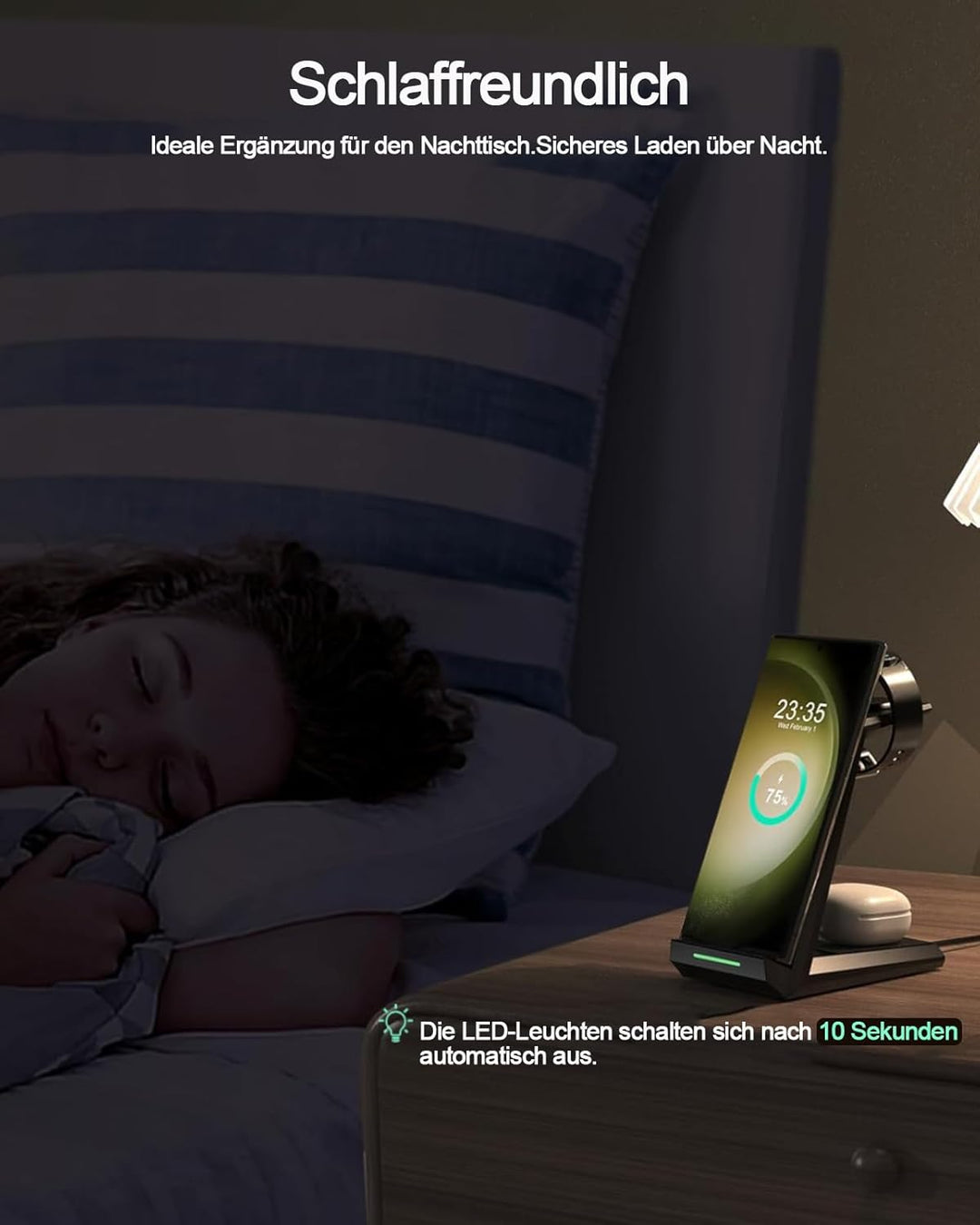 Induktive Ladestation für Samsung，ADADPU Kabelloses Ladegerät 3 in 1 Kompatibel für Galaxy Watch 8/7