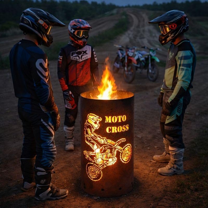 Feuertonne/Feuerkorb mit Motiv Moto Cross