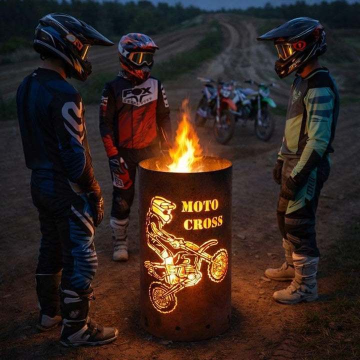 Feuertonne/Feuerkorb mit Motiv Moto Cross