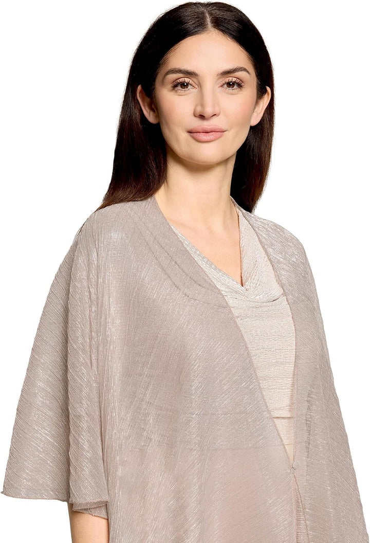 Vera Mont Damen Cape im Glitzer-Look Standard Einheitsgrösse Rosé/Silver, Standard Einheitsgrösse Ro
