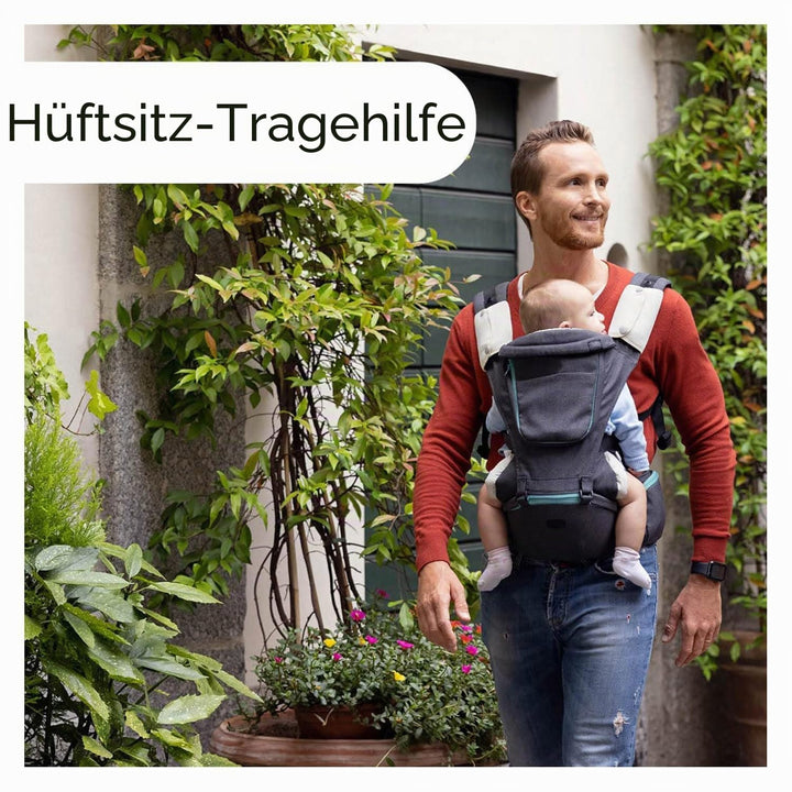 Chicco Babytrage Hip Seat, 3-in-1 ergonomische und multifunktionale Babytrage mit abnehmbaren und se