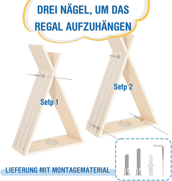 Todeco Tonie-Regal für Toniebox Hörfiguren, Magnetische Aufbewahrung für 70-80 Tonie, Wandregal und