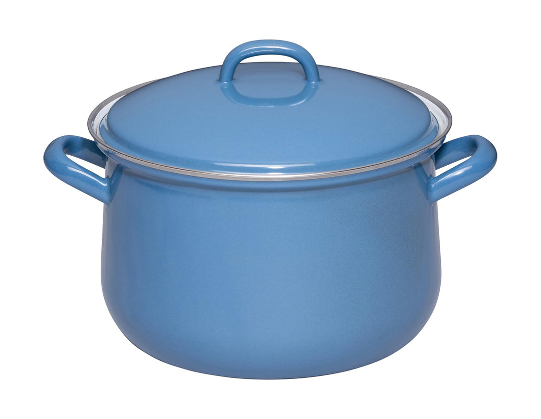Riess, 0608-129, Fleischtopf mit Deckel 20cm, 3.5L, Emaille, CLASSIC Edition NATURE BLUE DARK, 1,676