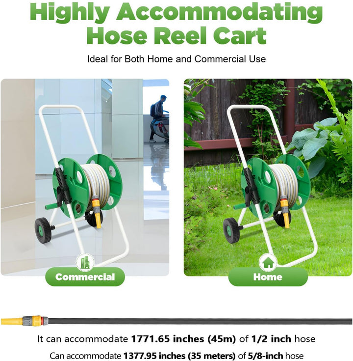 50m Gartenschlauch Schlauchtrommel 1/2" Schlauchwagen Kit | Schlauchaufroller Profi Kunststoff + Ede