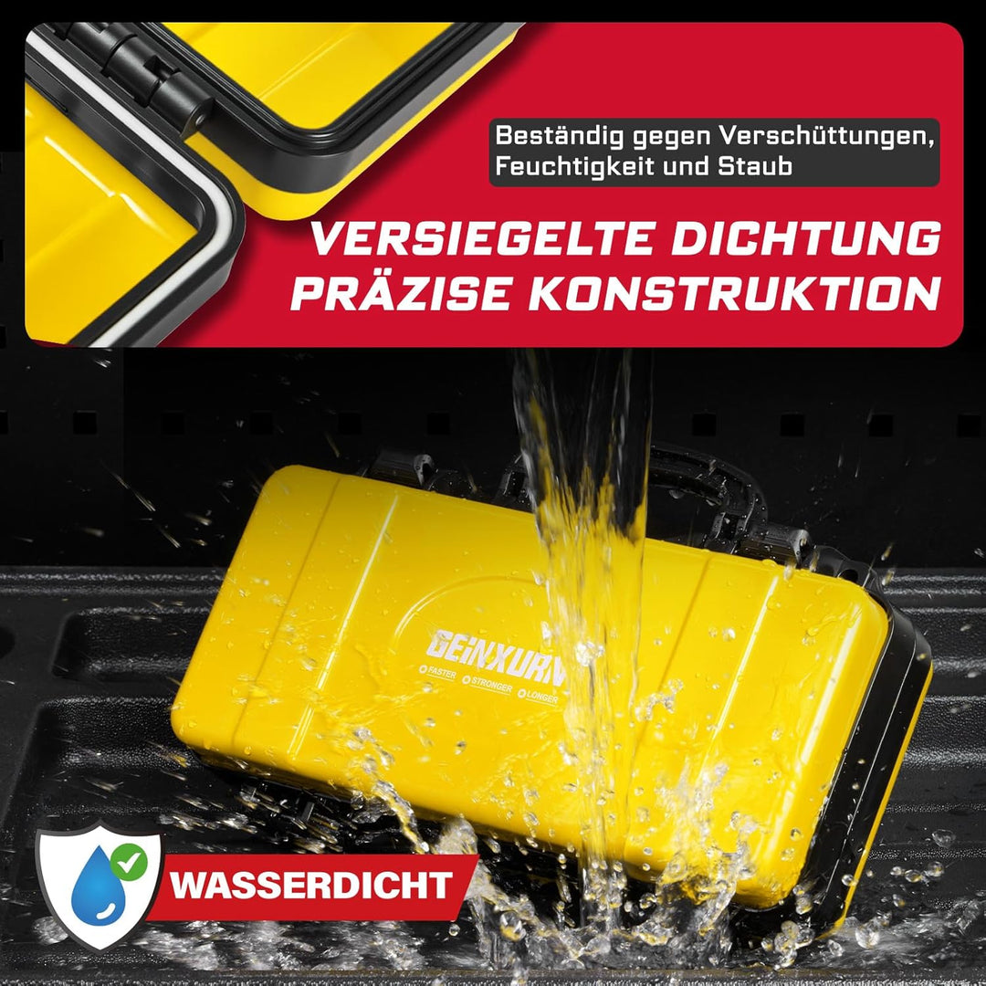 Gelb Werkzeugkasten, Tragbarer, Robuster Werkzeugkoffer aus Stahl mit Sicherheitsverschluss und Grif