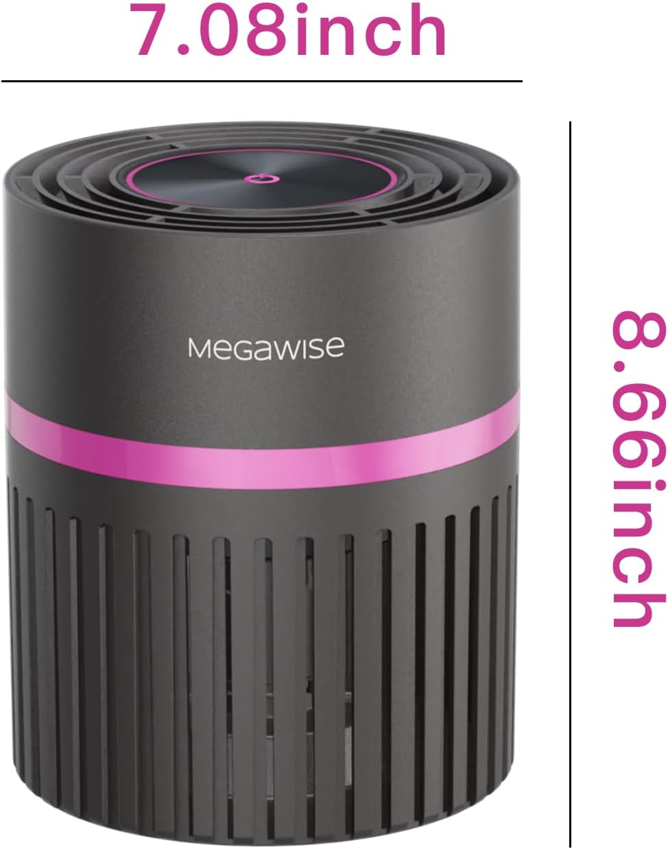 MEGAWISE Büro Luftreiniger mit 3-in-1 True HEPA Filter Desktop Luftreiniger für Haustiere, Raucher,