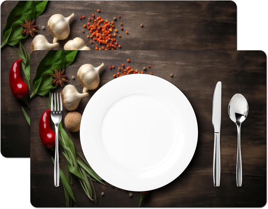 KitchenYeah© Platzsets Abwaschbar 6-Teilig 45x30 cm Tischsets Platzdeckchen rutschfeste Platzset Unt