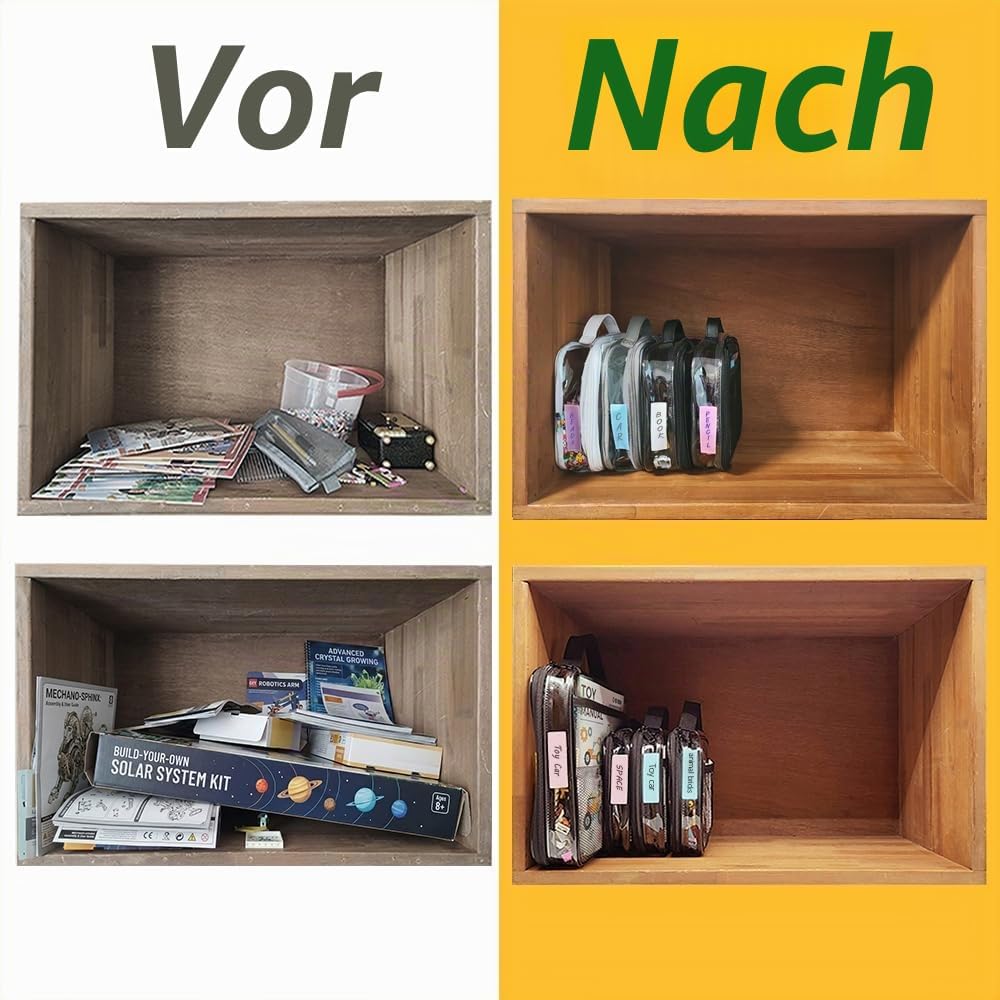 holay 4er-Packung PVC mit Reissverschluss Blocks Set, Spielzeug, Ton, Brettspiel Aufbewahrung Organi