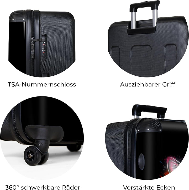 NoBoringSuitcases.com® Koffer XL Gross 77x51.5x28 cm Reisekoffer mit 4 Rollen Leicht Trolley Hartsch