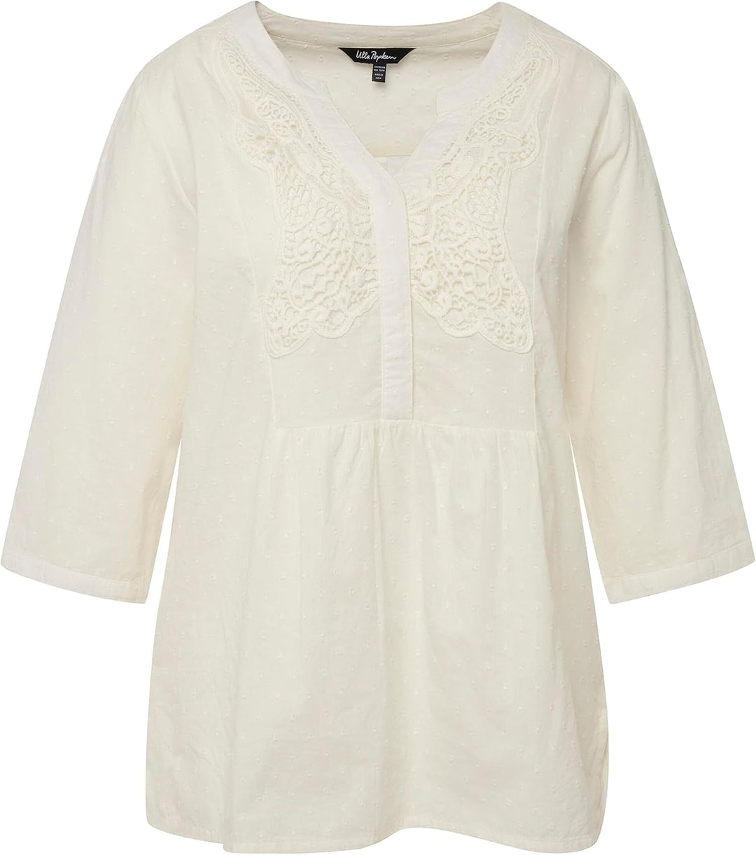 Ulla Popken Damen Blusen 50-52 Offwhite, 50-52 Offwhite