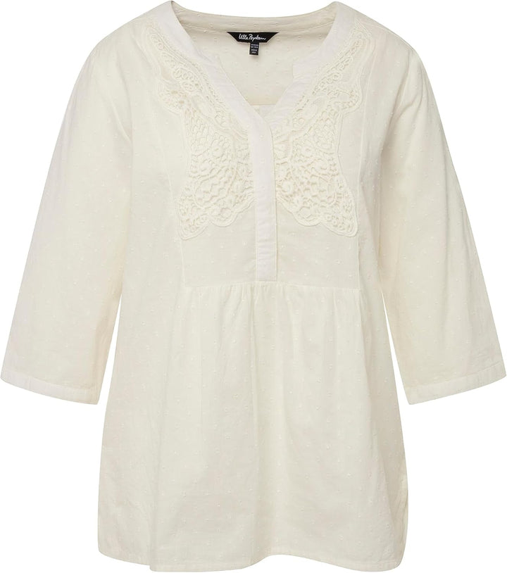Ulla Popken Damen Blusen 50-52 Offwhite, 50-52 Offwhite