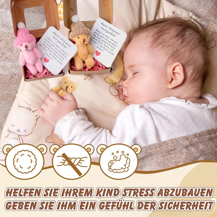 Teddybär Klein Pocket Hug Deutsch Mini Stofftiere Kleiner Teddy Mit Karte & Geschenkbox Klein Positi