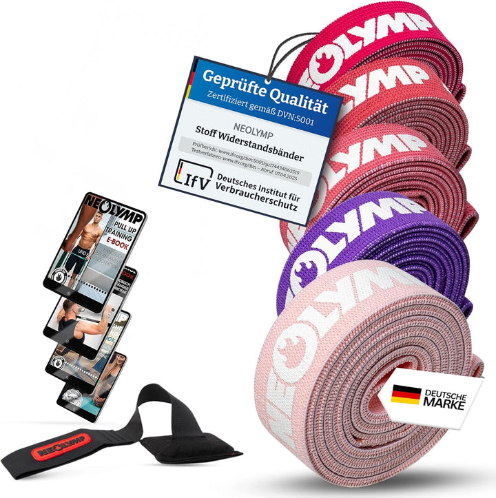 NEOLYMP Fitnessbänder aus Baumwolle – Waschbare Resistance Bands - Widerstandsbänder für Fitness & M