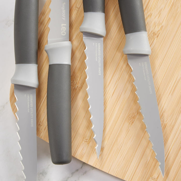BergHoff Steak Messer 4-teilig (Barbecue-Messer, Fleischmesser, Soft Touch Griff, Besteck-Set, Pizza