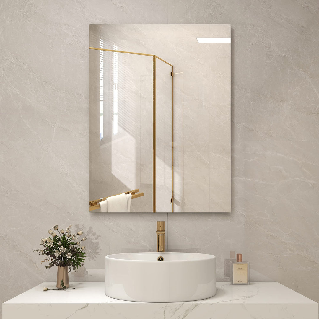 Infrarotheizung Spiegel 450 Watt - Spiegelheizung Infrarot - Badspiegel 80x60 CM - Badezimmerspiegel