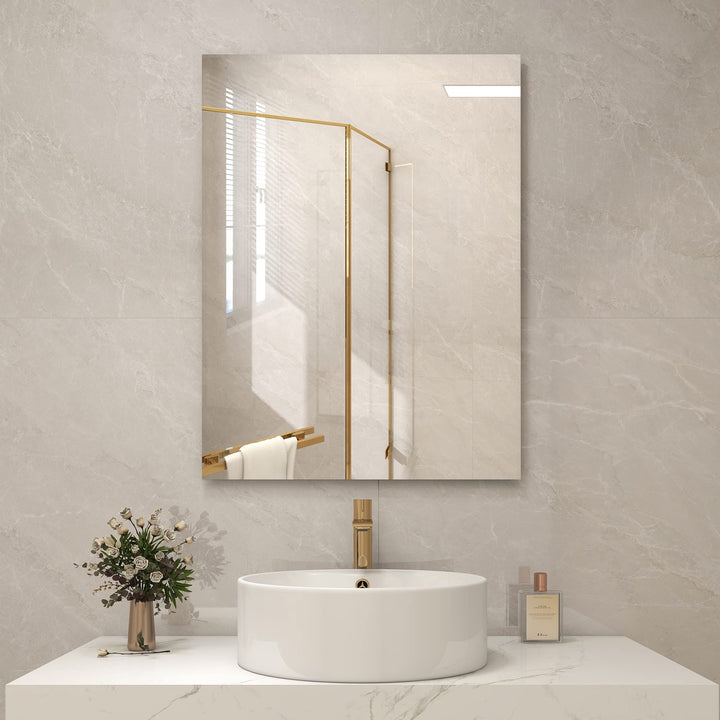 Infrarotheizung Spiegel 450 Watt - Spiegelheizung Infrarot - Badspiegel 80x60 CM - Badezimmerspiegel
