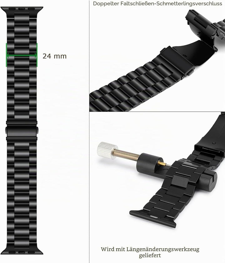 Tasikar Armband Kompatibel mit Apple Watch Ultra Armband 49mm Prämie Edelstahl Metall Ersatz Armband
